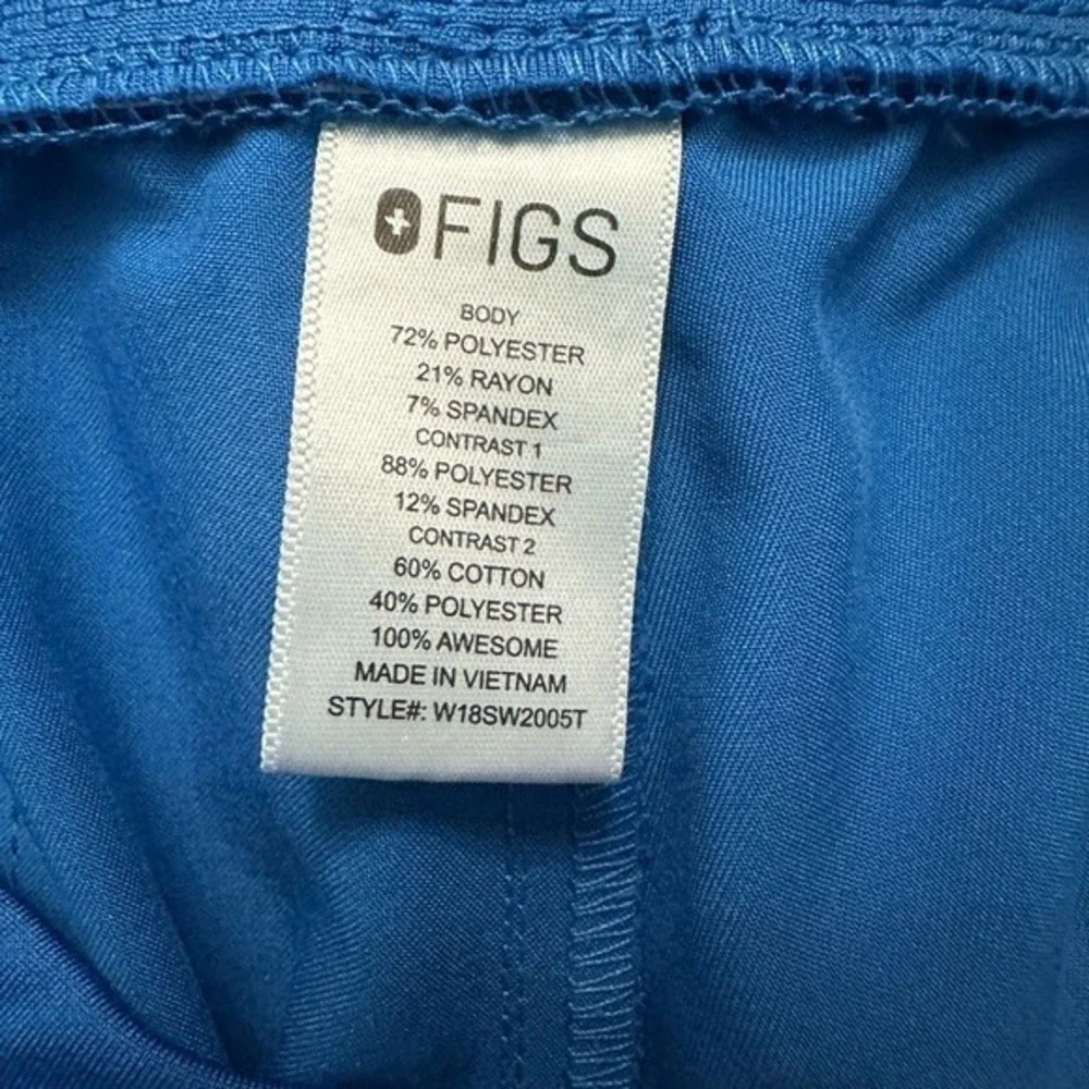 Figs Royal Blue Scrub Top and Pants Set